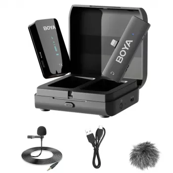 BOYA BY-XM6-K3 2.4-GHz wireless lavalier microphone system for iOS devices with Lightning connector