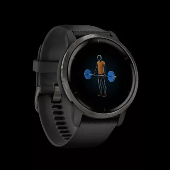 Garmin Venu 2 - 45 mm Smartwatch with Silicone Band - Black
