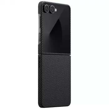 PITAKA Ultra-Slim MagSafe Case for Samsung Galaxy Z Flip7 - Black/Grey Aramid Fibre