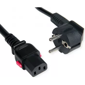 ROLINE power cable CEE 7/7 to IEC C13 straight lockable 0.8 m black