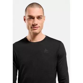 Odlo Merino 200 BL Top Crew Neck LS Men's Base Layer - Black