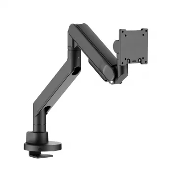 ROLINE Heavy-Duty LCD Arm Desk Mount for One Monitor up to 43 inch with Gas Spring Height Adjustment, Clamp & Grommet, VESA 75x75/100x100, Black