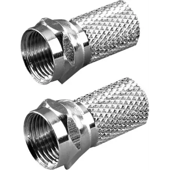 Vivanco F plug for 6.5 mm cable, 2 pieces (VVSATADAPTF65MM2P)