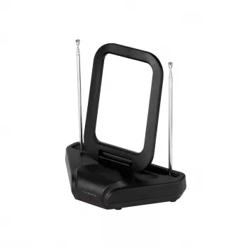 Vivanco VVTVANTLCIRCLE indoor antenna DVB-T/T2 active with 28 dB gain, black