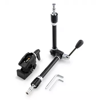 Manfrotto 143R Articulated Magic Arm with Camera Mount, 3 kg Load Capacity, Aluminium, Black