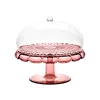Guzzini Vanity cake stand with glass dome, mauve, 30 cm