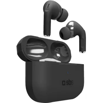 SBS Air Kab Max TWS Earphones with Wireless Charging Case, Black (TEEARTWSPMAXBTK)