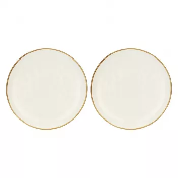 ROSE&TULIPANI Set of 2 Concerto Avorio Round Serving Platters - Ivory, 32 cm
