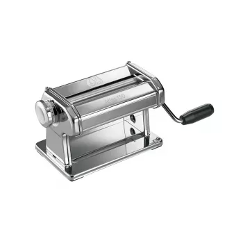 Marcato Atlas 150 Roller Premium Manual Pasta Machine, Chrome Steel, 150mm Rollers, 10 Thickness Settings, Silver