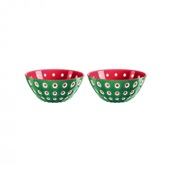 Guzzini Le Murrine Set of 2 Bowls 12 cm Emerald Green/White/Red