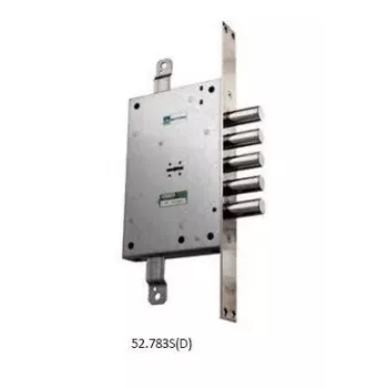Mortise Lock Right 52.783S - 50mm Backset, 85mm Centre Distance, Brass-Coated Faceplate