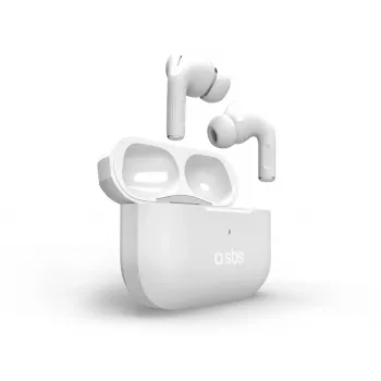 SBS Air Kab Max TWS Earphones with Wireless Charging Case, White (TEEARTWSPMAXBTW)