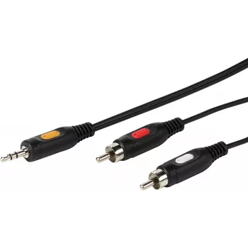 Audio Cable 3.5 mm to 2xRCA Vivanco 2.5 m (VVAJACK2RCA25MMK)