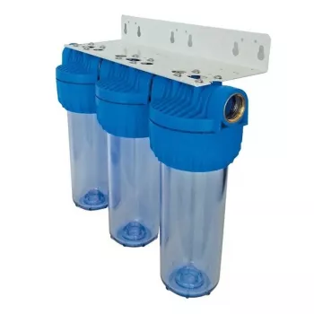 Senior Plus 3P BX Water Filter Housing 3/4 inch BSP Transparent Housing for 9 3/4 inch Filter Cartridges