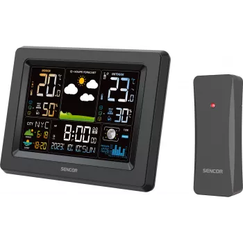 Sencor SWS 4500 Weather Station Black / Colour LCD Display / Wireless Sensor
