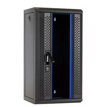 DSIT DS10-3312 12U 10 inch Wall-Mount Server Case with Glass Door, 312x310x618 mm, Black