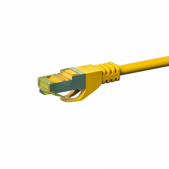 DSIT Cat.7 S/FTP PiMF network patch cable, RJ45 plug to RJ45 plug, yellow, 50 m (DC-77-500)