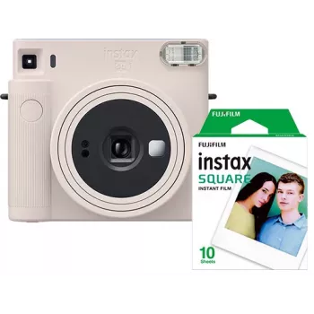 Fujifilm Instax Square SQ1 Instant Camera with Film, Chalk White (70100148677)