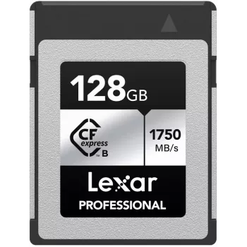 Lexar Professional CFexpress Type B SILVER 128 GB Memory Card, 1750 MB/s (LCXEXSL128G-RNENG)