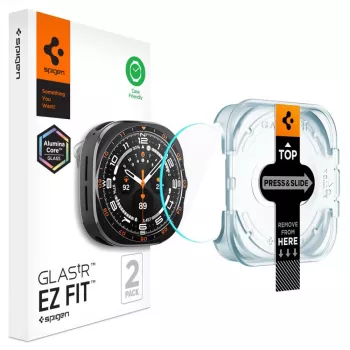 Spigen Glas.TR EZ-FIT AC Screen Protector Film for Samsung Galaxy Watch Ultra 2 (47mm), Clear, 2-Pack