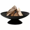 Fire Bowl L Cast Iron Fire Pit for Outdoor Use, 60 cm Round, for Wood & Charcoal, Black
