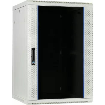 DSIT 18U Wall-Mount Server Cabinet with Glass Door, 600x600x900 mm, White