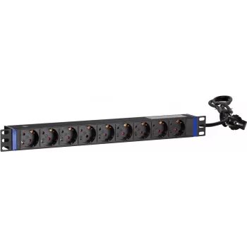 DSIT DS-9PDU 19 inch rack-mount power distribution unit - 9 Schuko sockets, 16A, 1U, black