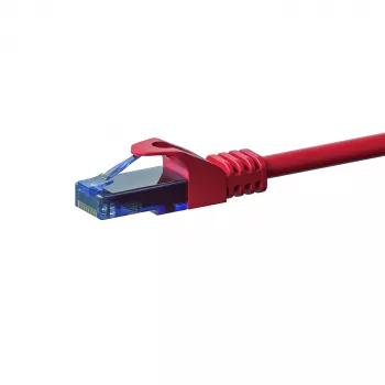 DSIT CAT6a U/UTP 100% Copper Ethernet Patch Cable, 15m, Red, 10Gbps, 500MHz, RJ45, Snagless
