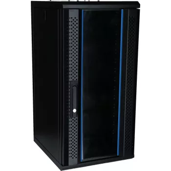 DSIT DS10-3415 15U 10-Inch Wall-Mount Server Cabinet with Glass Door, 370x450x752 mm, Black