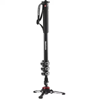 Manfrotto MVMXPROA4 XPRO Monopod+ Aluminium 4-Section Video Monopod with FluidTech Base, Black