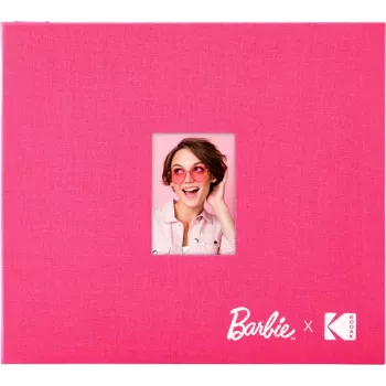 Kodak x Barbie 8x8 inch Scrapbook Photo Album with Fabric Cover and Picture Window, Pink (RODB2X3SBPK)