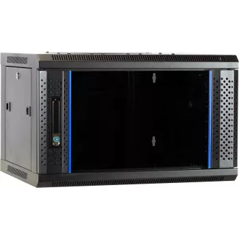 DSIT 6U Wall-Mount Server Case with Glass Door, 600 x 450 x 367 mm, Black, DS6406