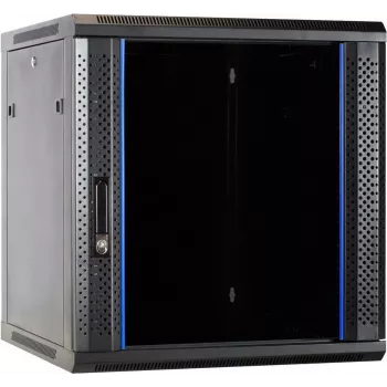 DSIT DS6612 12U Wall-Mount Server Cabinet with Glass Door, 600x600x635 mm, Black