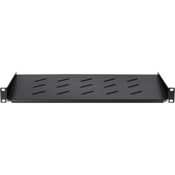 DS-IT 1U Fixed Rack Shelf for 450 mm Deep Wall Cabinets, 300 mm Depth, Black