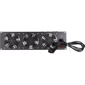 DSIT DS-FAN3FRONT 3U Rack-Mount Fan Unit with 3 Fans for 19-Inch Racks, Black