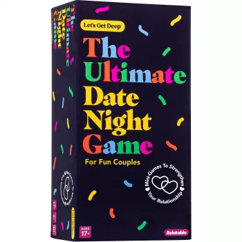 Just Play Let's Get Deep - The Ultimate Date-Night Game, 400 Conversation Cards for Couples, 3 Levels: Ice Breaker, Deep, Deeper, 2+ Players, Ages 17+
