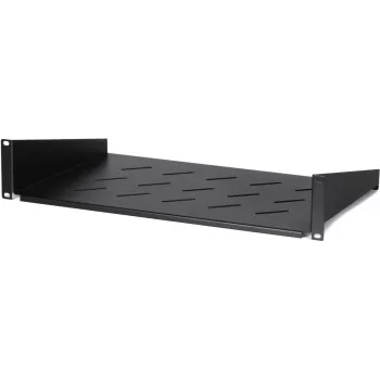 DSIT DS-FH2U300 2U Fixed Rack Shelf for 450 mm Deep Wall Cabinets, 300 mm Depth, Black