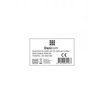 DSIT CAT 6a Network Cable LSOH - S/FTP - 5 Metres - Pink - Patch Cable