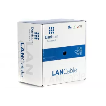 DSIT DANICOM DC-UTP6A-100S-DCA CAT6A U/UTP Solid Conductor Cable, 100 m, LSZH (Dca)