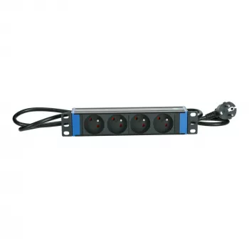 DSIT DS10-4PDU-PE 10 inch Power Strip 4-Way with Schuko, 1.5 m Cable, White