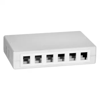 DSIT Keystone Empty Housing Distribution Box 12 Port Surface-Mounted White ABS