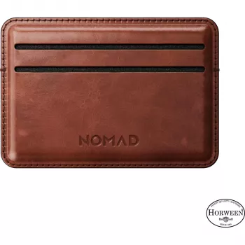 Nomad Card Wallet Horween Leather Olde Dublin - Slim Minimalist RFID-Blocking Leather Card Wallet, Dark Brown