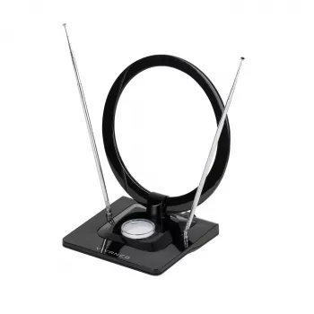 Vivanco VVTVANTSCIRCLE Indoor Antenna DVB-T2/DAB+ Flat Antenna with 4G/5G Filter, Black