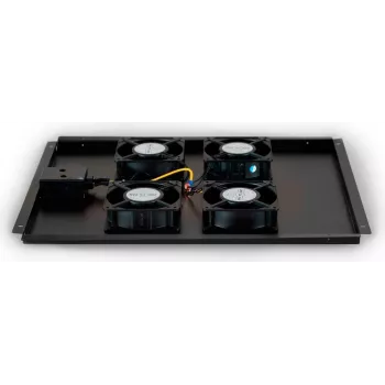 DSIT DS-FT80 4-Fan Server Rack Cooling Unit with Thermostat for 800mm Deep Cabinets, 1U, 230V, Black