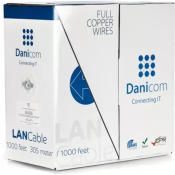 DSIT DANICOM CAT6 100% Copper UTP 305m Solid Conductor Cable - LSZH (Cca) (DC-UTP6-305S-CCA)