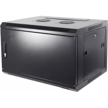 DSIT DS6406M 6U Wall-Mount Server Enclosure with Metal Door, 600x450x367 mm, Black
