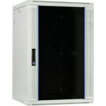 DSIT 22U Wall-Mounted Server Cabinet with Glass Door, 600x600x1100 mm, White