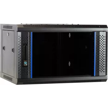 DSIT DS6604 4U Wall-Mounted Server Enclosure with Glass Door, 600x600x280 mm, Black