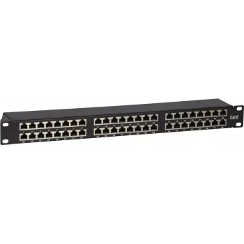 DS-IT CAT6 FTP 48-Port 19 inch 2U Shielded Patch Panel, Black