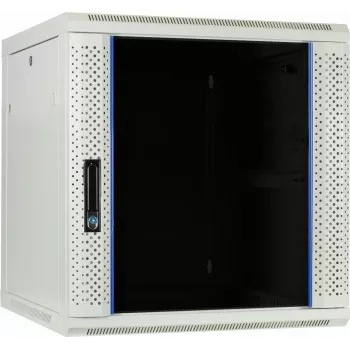 DSIT 12U Wall-Mount Server Cabinet with Glass Door, White, 600x600x635 mm
